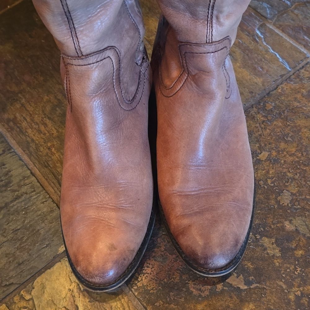Sam Edelman Tan Over the Knee Boots. Natural PATINA Look! New Condition! Size 7 - Picture 11 of 15
